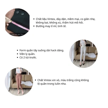 Quần Tây Nữ Lưng Cao Baggy Cạp Cao Tôn Dáng Ống Đứng Khóa Trước Giá 93K