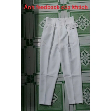 Quần Tây Nữ Lưng Cao Baggy Cạp Cao Tôn Dáng Ống Đứng Khóa Trước Giá 93K