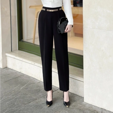 Quần tây nữ lưng cao baggy công sở bigsize vải tuýt si Giá chỉ 118.000 VND