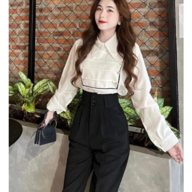 Quần Tây Nữ Lưng Cao Cạp Cao 3 Khuy Siêu Tôn Dáng Chuẩn Chất Vitex Dày Dặn 128k