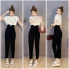 Quần Tây Nữ Lưng Cao Cạp V 2 Khuy Đen Đi Học Công Sở Đẹp Giá Ưu Đãi 89k