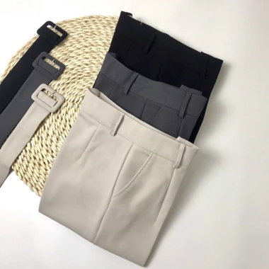 Quần tây nữ lưng cao đai dài cạp cao Melya cao cấp, baggy đen đi học đi làm - 260.000