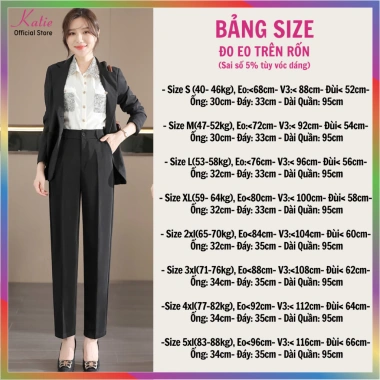 Quần Tây Nữ Lưng Cao KATIE 95cm – Công Sở & Đi Chơi, Thoải Mái, Giá 250k