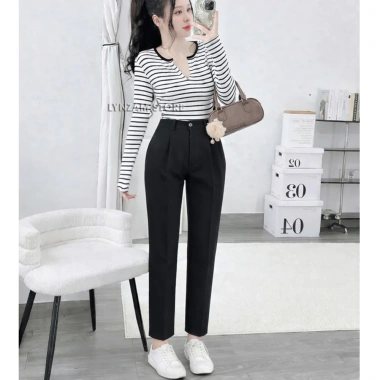 Quần Tây Nữ Lưng Cao LYNZAM Ống Đứng Vải Cao Cấp Hàn - Giảm 27% chỉ 270k