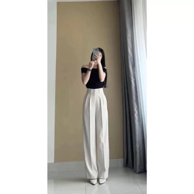 Quần Tây Nữ Lưng Cao Ống Suông Gold Chất Mềm Mịn Tôn Dáng Sang Trọng 97/102cm