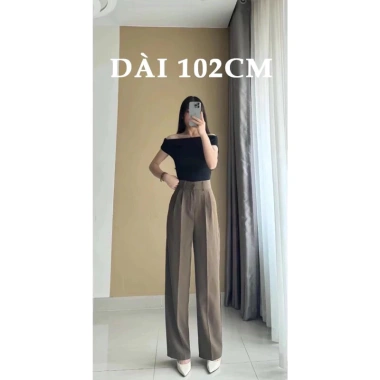 Quần Tây Nữ Lưng Cao Ống Suông Gold Chất Mềm Mịn Tôn Dáng Sang Trọng 97/102cm