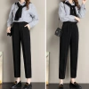 Quần tây nữ lưng cao Xưởng 3A - Đen & Xanh, baggy đứng form suông, có đai lưng, size lớn, giảm còn 89.000₫
