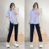 Quần tây nữ lưng cao Xưởng 3A - Đen & Xanh, baggy đứng form suông, có đai lưng, size lớn, giảm còn 89.000₫ 3