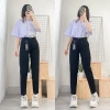Quần tây nữ lưng cao Xưởng 3A - Đen & Xanh, baggy đứng form suông, có đai lưng, size lớn, giảm còn 89.000₫ 6