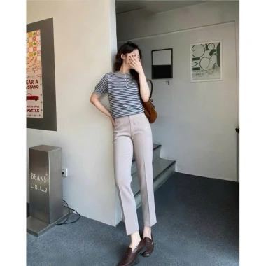 Quần tây nữ Nũ ống đứng lưng cao - Vải cao cấp không nhăn, tôn dáng công sở 2