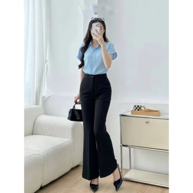 Quần Tây Nữ Ống Loe FMSTYLE Hack Dáng Thanh Lịch: Phù Hợp Đi Làm & Đi Chơi 329k