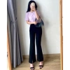 Quần tây nữ ống loe xẻ tà, lưng cao, dài, vải tuyết mưa cao cấp, chỉ 100k 4