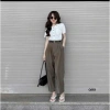 Quần Tây Nữ Ống Lửng 9 Tấc Xếp Ly Cạp Cao Dáng Băng Gây Công Sở Thanh Lịch 10