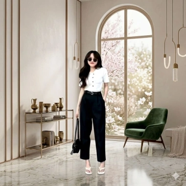 Quần Tây Nữ Ống Lửng 9 Tấc Xếp Ly Cạp Cao Dáng Suông Công Sở Thanh Lịch - Giảm giá 342.540₫