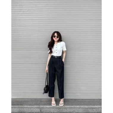 Quần Tây Nữ Ống Lửng 9 Tấc Xếp Ly Cạp Cao Dáng Suông Công Sở Thanh Lịch - Giảm giá 342.540₫ 7 Quần Tây Nữ Ống Lửng 9 Tấc Xếp Ly Cạp Cao Dáng Suông Công Sở Thanh Lịch - Giảm giá 342.540₫ 7