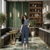 Quần Tây Nữ Ống Lửng 9 Tấc Xếp Ly Cạp Cao Dáng Suông Công Sở Thanh Lịch - Giảm giá 342.540₫ 9