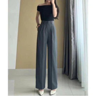 Quần tây nữ ống rộng cạp cao Gold Nhật mềm mịn Công sở sang trọng, giá 199k 4 Quần tây nữ ống rộng cạp cao Gold Nhật mềm mịn Công sở sang trọng, giá 199k 4