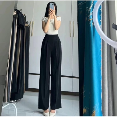 Quần tây nữ ống rộng cạp cao Gold Nhật mềm mịn Công sở sang trọng, giá 199k 8 Quần tây nữ ống rộng cạp cao Gold Nhật mềm mịn Công sở sang trọng, giá 199k 8