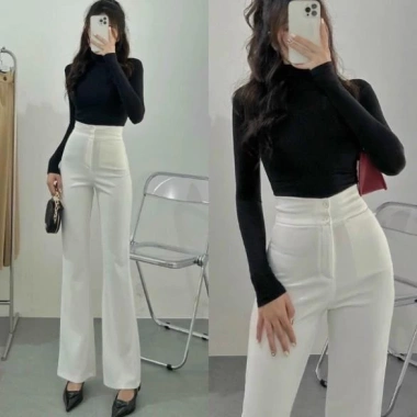 Quần Tây Nữ Ống Rộng Cạp Cao Sang Trọng - Form Dài Tôn Dáng, Vải Mềm Mịn, Phối Đồ Công Sở và Dạo Phố 119k
