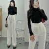 Quần Tây Nữ Ống Rộng Cạp Cao Sang Trọng - Form Dài Tôn Dáng, Vải Mềm Mịn, Phối Đồ Công Sở và Dạo Phố 119k 9