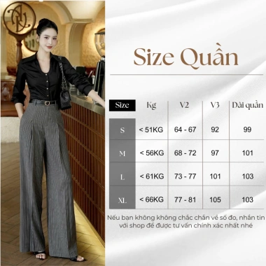 Quần tây nữ ống rộng kẻ sọc form chuẩn sang trọng, công sở thanh lịch, vải đẹp 2