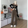 Quần Tây Nữ Ống Rộng Lưng Cao Dáng Suông Cạp Bẻ Độc Đáo Dài 100cm Hack chiều cao, giảm còn 85.000₫ 3