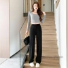 Quần Tây Nữ Ống Rộng Suông Bigsize Đen Lưng Thun Cao, Khóa Trước Co Giãn 4