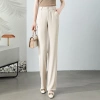 Quần tây nữ ống rộng suông cạp cao màu đen bigsize, 2 khuy, khóa kéo, chất dày co giãn, giảm còn 118.000₫