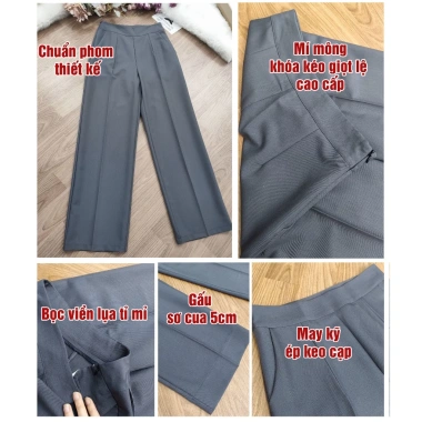 Quần tây nữ ống Suông công sở cao cấp, bigsize màu xám - Giá chỉ 218.000₫ 3
