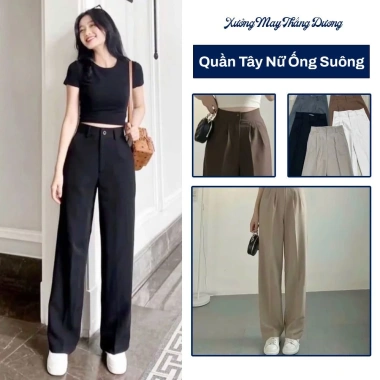 Quần Tây Nữ Ống Suông Form Đẹp Tôn Dáng, Dễ Phối Công Sở Thanh Lịch Giá 113k