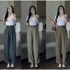 Quần Tây Nữ Ống Suông Lưng Cao Baggy Đai - Form Đứng Hack Dáng, Chất Tuyết Mưa Mềm Mịn, Giá 329k (giá gốc 428k) 7