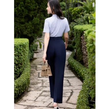 Quần tây nữ ống suông Thái Hòa 979 – Linen trơn co giãn, kiểu dáng đẹp, 455k