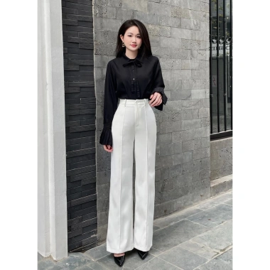 Quần Tây Nữ TADES Ống Suôn Cạp Cao Chất Trượt Ý Phong Cách Công Sở Giá 137.5k