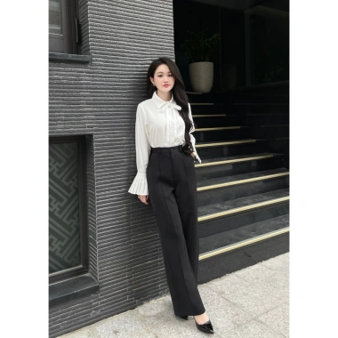 Quần Tây Nữ TADES Ống Suôn Cạp Cao Chất Trượt Ý Phong Cách Công Sở Giá 137.5k