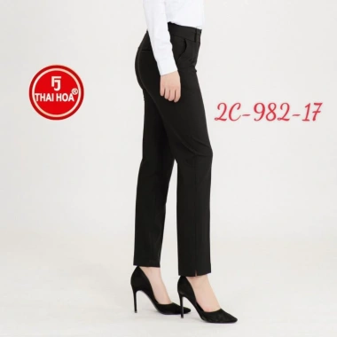Quần tây nữ Thái Hòa 9 tấc lưng cao 2 ly chìm màu đen - Giá chỉ 259.000 VNĐ
