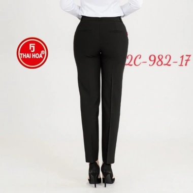 Quần tây nữ Thái Hòa 9 tấc lưng cao 2 ly chìm màu đen - Giá chỉ 259.000 VNĐ