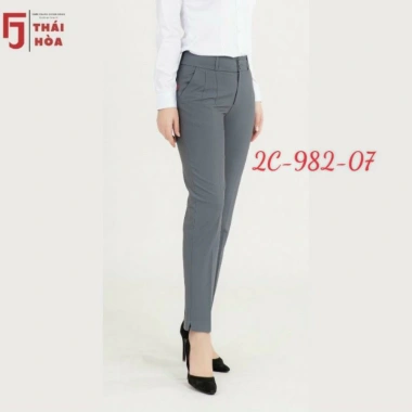 Quần tây nữ Thái Hòa 9 tấc lưng cao 2 ly chìm màu xám Giá chỉ 259k 2