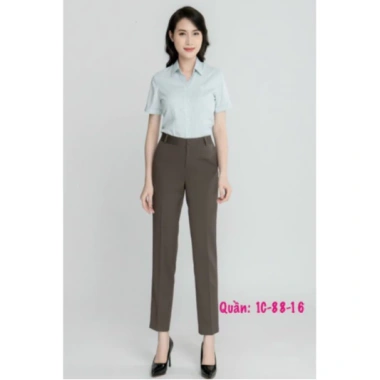 Quần tây nữ Thái Hòa lưng cao vải đẹp dáng dài phủ gót - Giá ưu đãi 299k