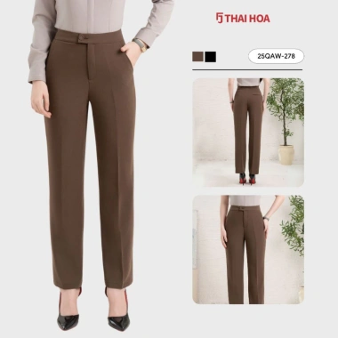 Quần tây nữ Thái Hòa rayon spandex ống đứng phong cách công sở - Giá 396.000đ