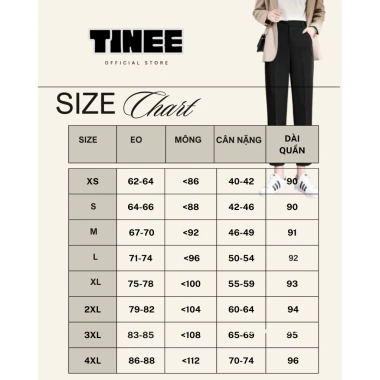 Quần Tây Nữ TINEE Dáng Baggy Bigsize 80kg Vải Cao Cấp Xuất Hàn Giá 117k