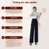Quần tây nữ Vitex ống rộng lưng cao vải tuyết mưa đen, cài nút, túi sườn công sở 3