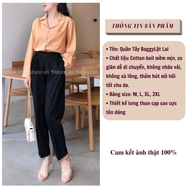 Quần tây ống đứng lưng cao công sở nữ, vải cao cấp tôn dáng, giá chỉ 199.000₫ 2