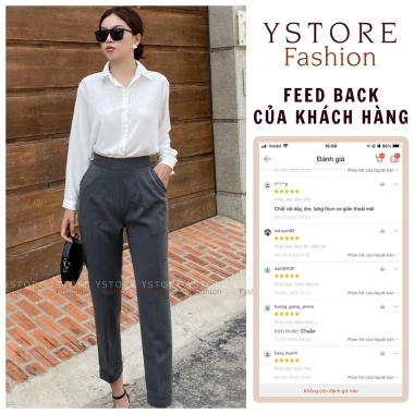 Quần tây ống đứng lưng cao công sở nữ, vải cao cấp tôn dáng, giá chỉ 199.000₫ 5