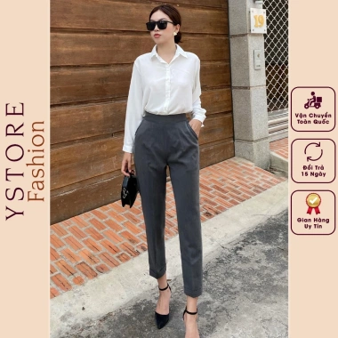 Quần tây ống đứng lưng cao công sở nữ, vải cao cấp tôn dáng, giá chỉ 199.000₫ 9