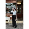 Quần Tây Ống Đứng Lưng Cao Vải Chéo Hàn Đen Dày Dặn Không Li Trước Đủ Size 370k 2