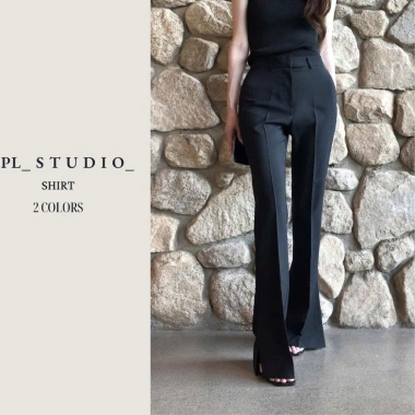 Quần Tây Ống Đứng Ly Xẻ Gấu Sườn PL_STUDIO Q02 - Giá ưu đãi 335.000 VND