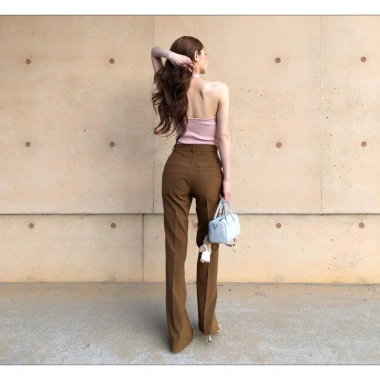 Quần Tây Ống Đứng Ly Xẻ Gấu Sườn PL_STUDIO Q02 - Giá ưu đãi 335.000 VND