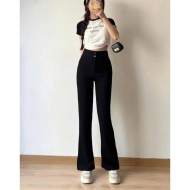 Quần tây ống loe Bigsize 4XL lưng cao 2 nút dài, vải Vitex dày mềm, 5 màu công sở - Giá 180.000đ