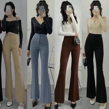 Quần tây ống loe cúc lưng cao dáng dài đa màu thời trang Milofa Giá chỉ 89.000₫