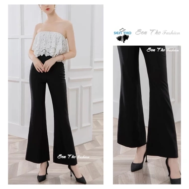 Quần Tây Ống Loe SenTho Cạp Cao Dáng Dài Hai Cúc Chất Cát Nhật - Công sở, đi học, giá ưu đãi 169k 3